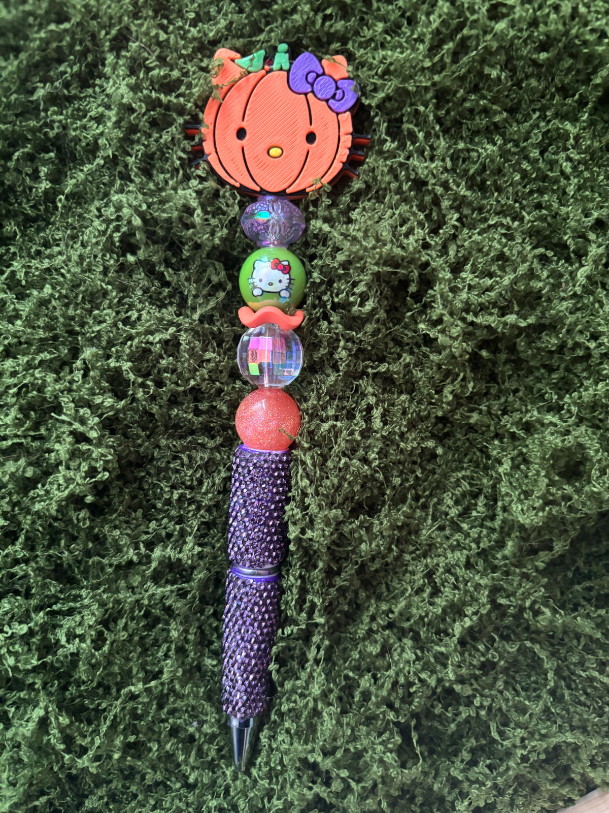 Whimsy Nature DIY Halloween HK pre-made pen featuring spooky designs on a black ink pen for festive writing.
