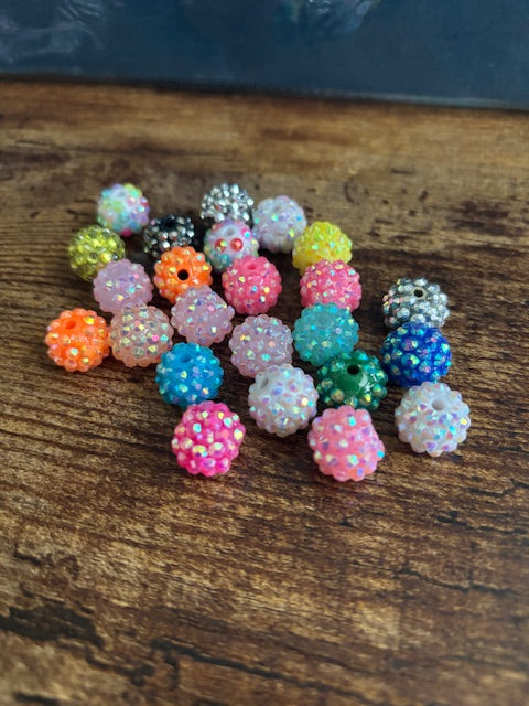 Mini shiny beads for keychains or pens