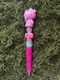 Pink HK Whimsical Pre Made Pen by Whimsy Nature DIY, featuring vibrant pink color and whimsical design for creative writing and art.