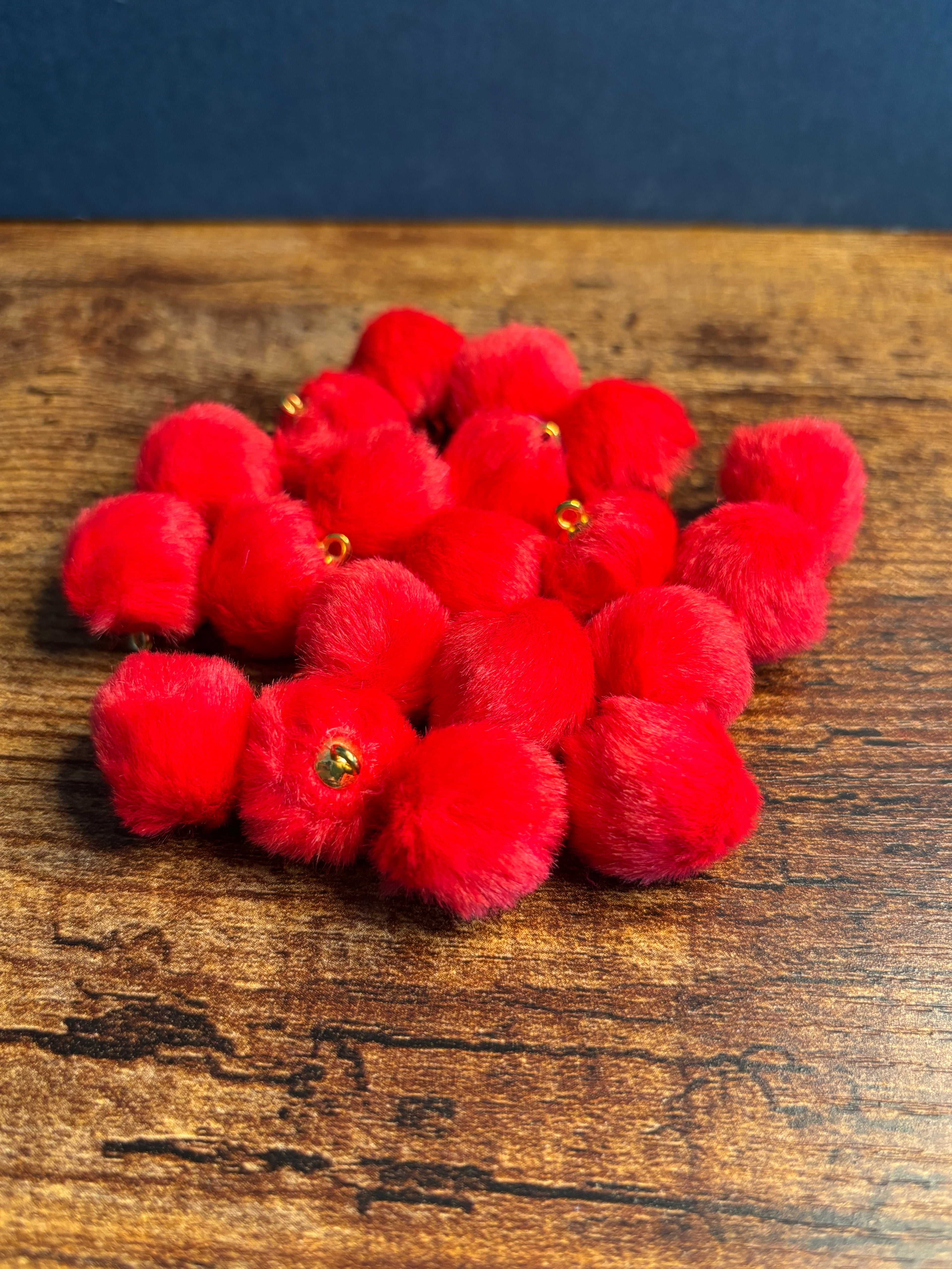 1" Faux Fur Keychain Pom Poms