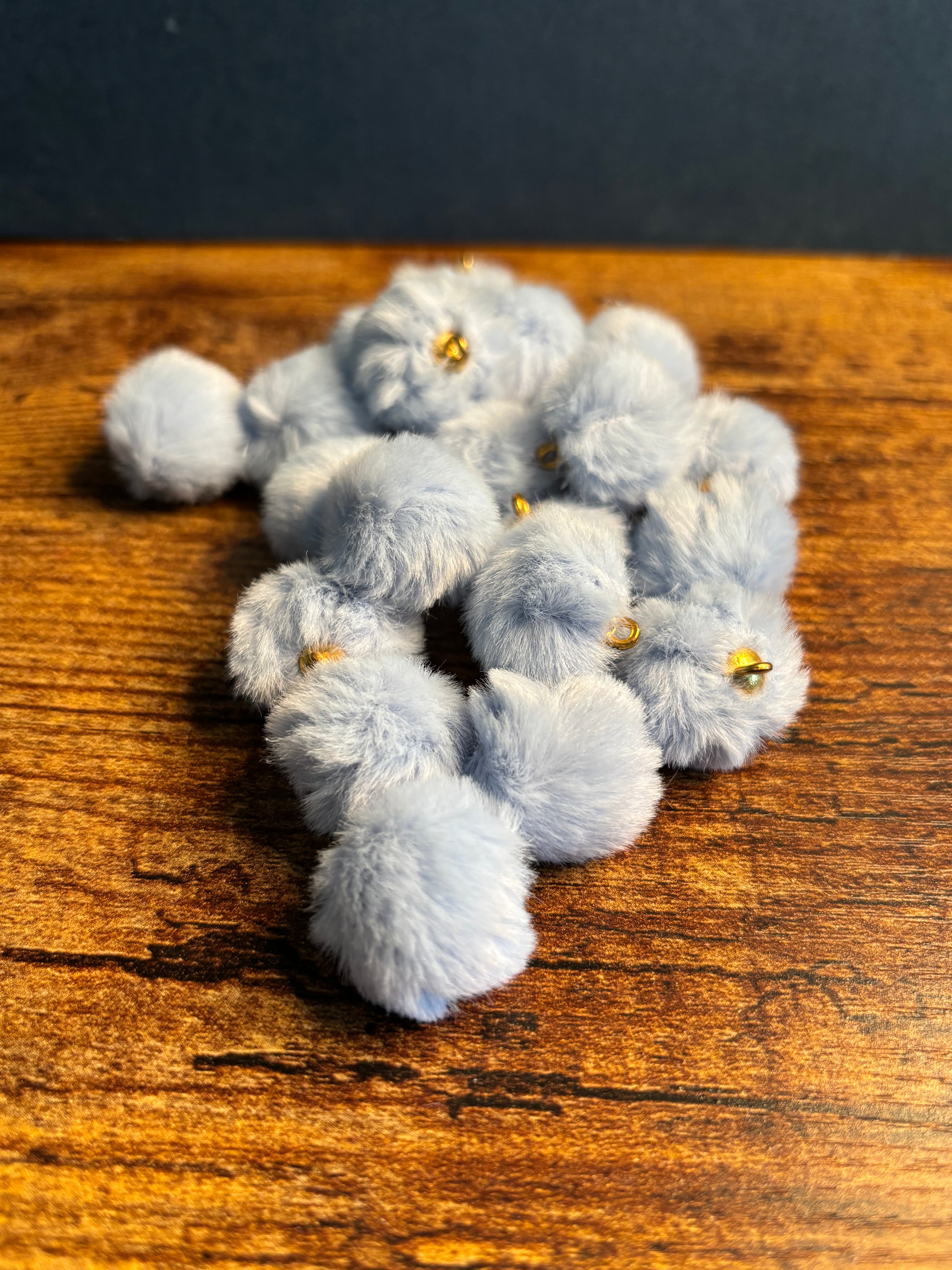 1" Faux Fur Keychain Pom Poms
