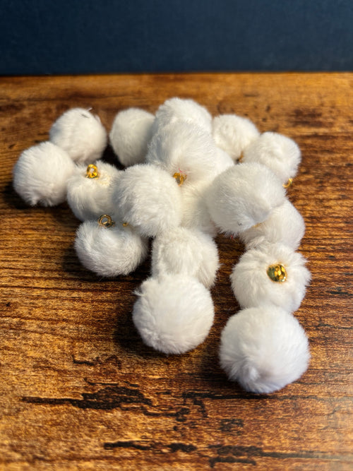 1" Faux Fur Keychain Pom Poms