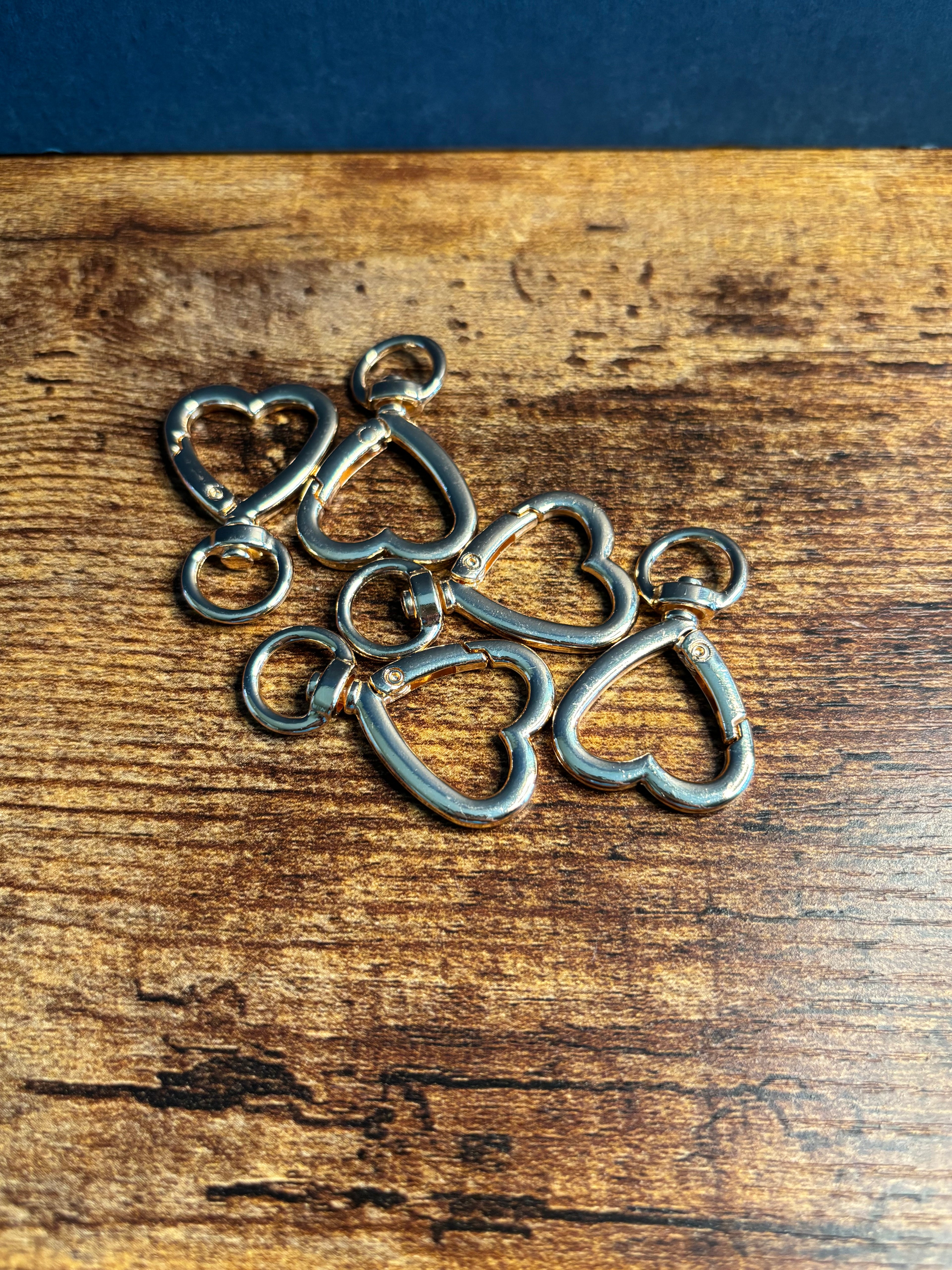 gold heart keychain rings
