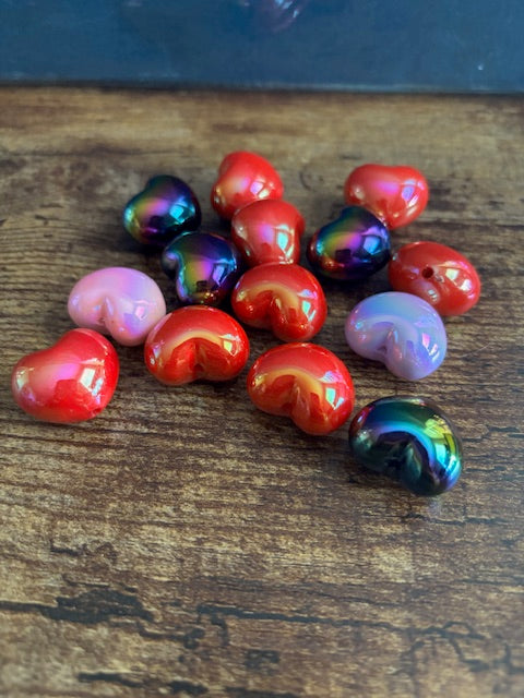 1" Heart Beads for Beadable Pens