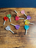 Charms for keychains - Lollipop hearts multicolor