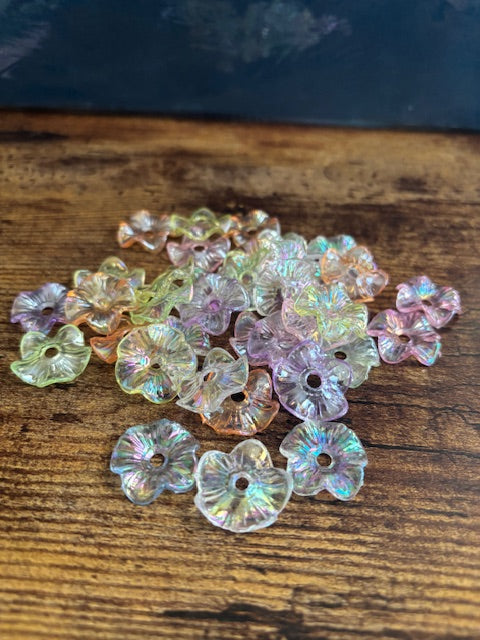 Assortment of floral bead caps in Plastic