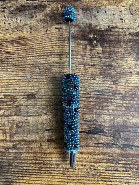Whimsy Nature DIY Lux Fancy Beadable Pens with colorful beads and elegant design on a white background.