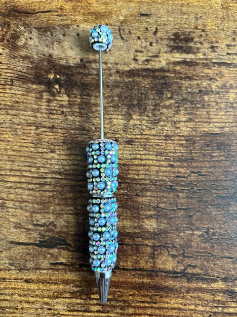 Lux Fancy Beadable Pens by Whimsy Nature DIY featuring colorful beads and elegant writing tips on a white background.